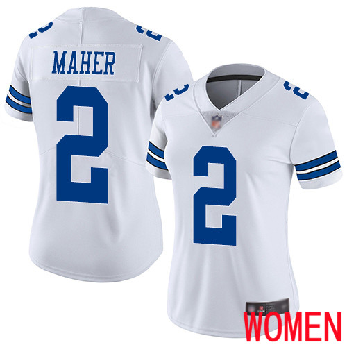 Women Dallas Cowboys Limited White Brett Maher Road #2 Vapor Untouchable NFL Jersey